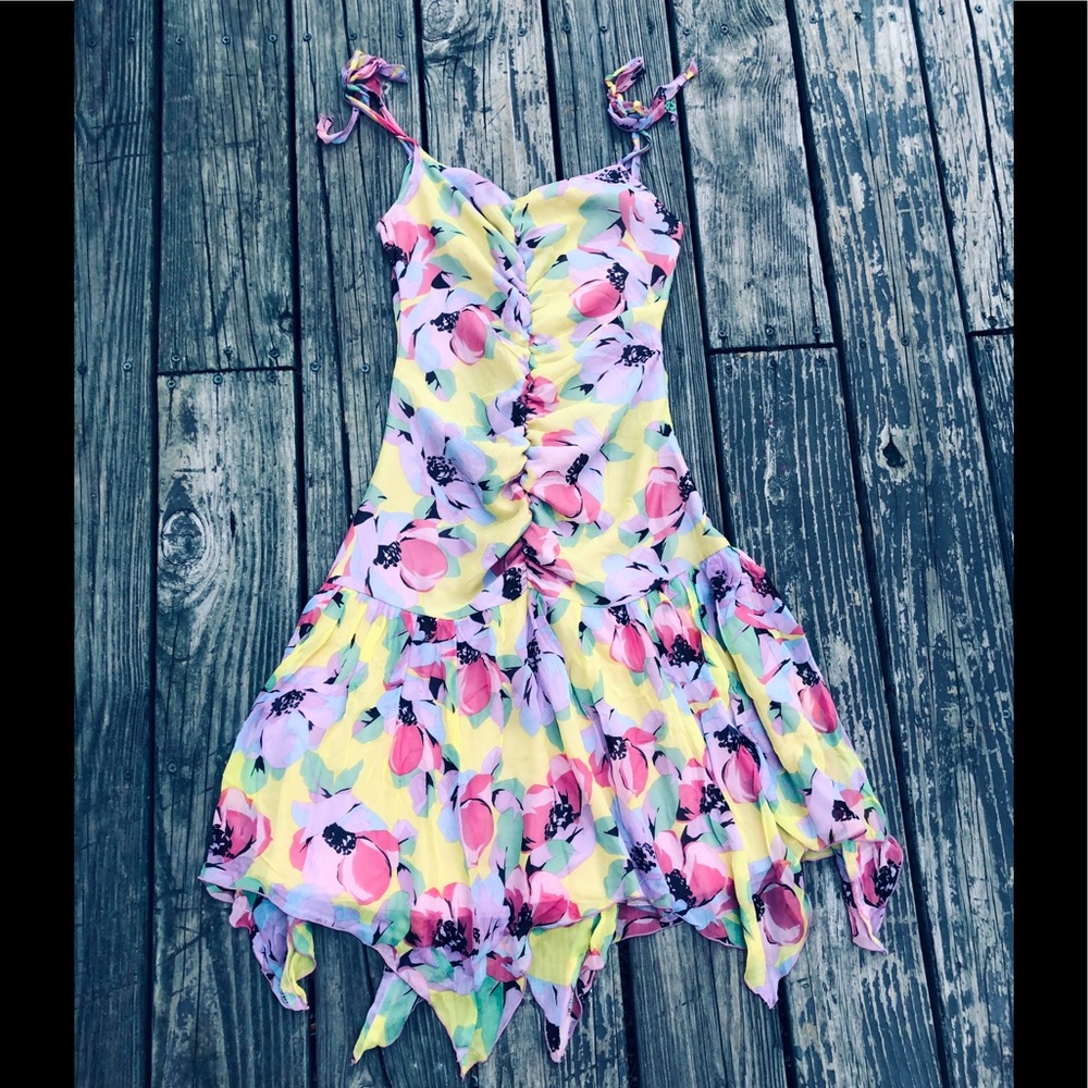 🎀Betsey Johnson Vintage New York Tinker bell Floral Sundress